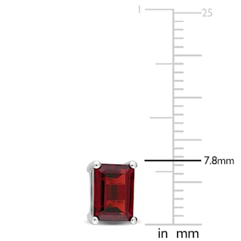 2 1/2 CT TGW Octagon Garnet Stud Earrings in Sterling Silver
