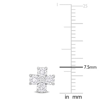 4/5 CT TW Diamond 4-Stone Stud Earrings in Platinum