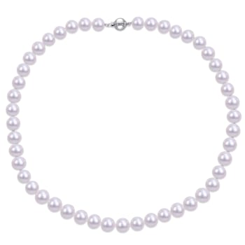 9 - 10 MM Freshwater Cultured Pearl Strand with Sterling Silver Ball Clasp