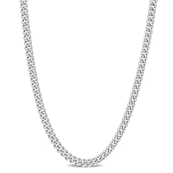 4.4MM Curb Link Chain Necklace in Sterling Silver