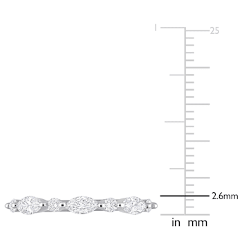 3/5 CT TGW Lab Grown Diamond Semi-Eternity Ring in Platinum Plated
Sterling Silver
