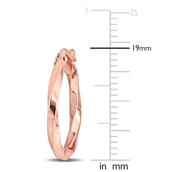19mm Twisted Hoop Earrings in 10k Rose Gold
