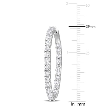 8 3/8 CT TGW Created White Sapphire Inside-Outside Hoop Earrings in
Sterling Silver