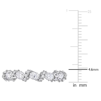 1 1/4 CT DEW Created Moissanite Anniversary Ring in Sterling Silver