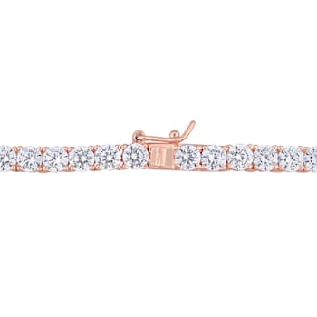 46 1/3 CT TGW Cubic Zirconia Tennis Necklace in Rose Plated Sterling Silver