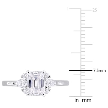 1 2/5 CT DEW Created Moissanite Engagement Ring in Sterling Silver