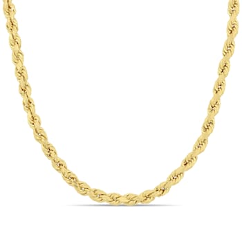 18 Inch Rope Chain Necklace in 14k Yellow Gold (4 mm)