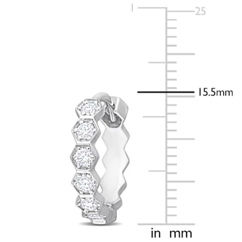 1/2 CT TW Diamond Hoop Earrings in 14K White Gold