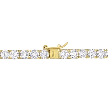 33 CT TGW Created White Sapphire Tennis Necklace in Yellow Plated
Sterling Silver