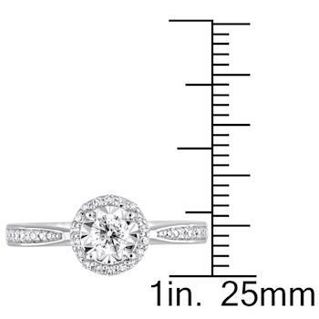 1/3 CT TW Diamond Halo Ring in Sterling Silver