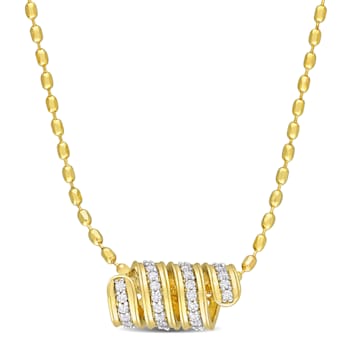 1/2 CT TGW Created White Sapphire Scroll Pendant with Chain in Yellow
Plated Sterling Silver