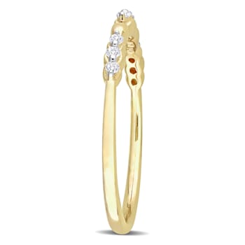 1/10ctw Diamond Promise Ring in 18K Yellow Gold Over Sterling Silver