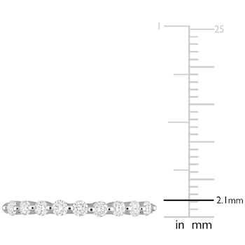 1/3 CT TGW Lab Grown Diamond Semi-Eternity Ring in Platinum Plated
Sterling Silver