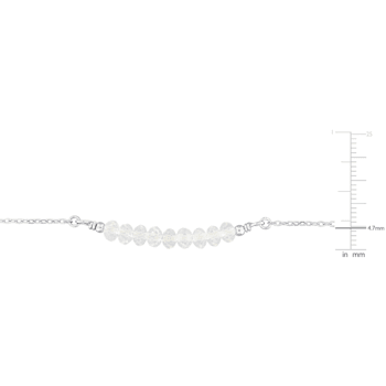 5/8ctw White Topaz Bead Bar Necklace in Sterling Silver