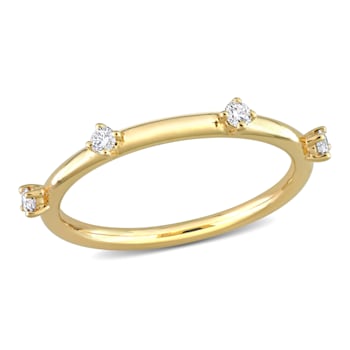 1/8 CT TGW Lab Grown Diamond Anniversary Band in in 18K Yellow Gold
Plated Sterling Silver