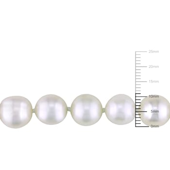10 - 11 MM Freshwater Cultured Pearl Strand with Sterling Silver Ball Clasp