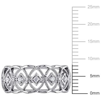 1/10 CT TW Diamond Openwork Ring in Sterling Silver