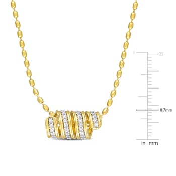 1/2 CT TGW Created White Sapphire Scroll Pendant with Chain in Yellow
Plated Sterling Silver