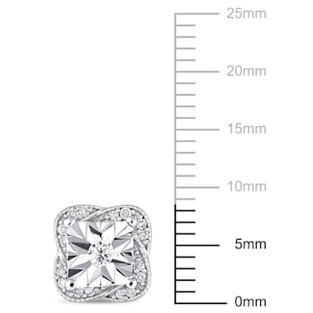 1/6 CT TW Diamond Stud Earrings in 10k White Gold