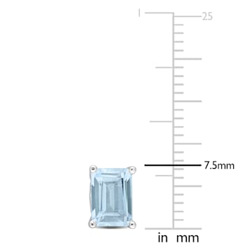 2 1/2 CT TGW Octagon Sky Blue Topaz Stud Earrings in Sterling Silver