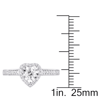 1/3 CT TW Diamond Heart Ring in Sterling Silver