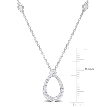 2/5 CT TW Diamond Open Teardrop Necklace in 14K White Gold