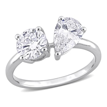 2 CT TGW Lab Grown Diamond 2-Stone Engagement Ring in 14K White Gold