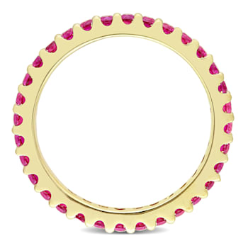 1 5/8 CT TGW Created Ruby Eternity Ring in 10K Yellow Gold