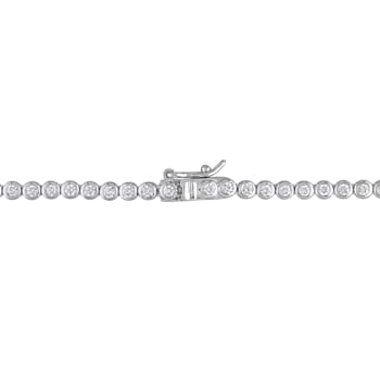 15 CT TGW Cubic Zirconia Station Necklace in Sterling Silver