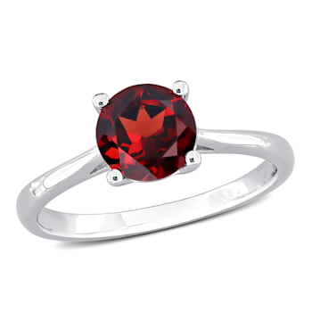 2 5/8 CTW Garnet Solitaire Ring in Sterling Silver