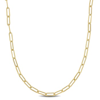 3.3mm Polished Paperclip Chain Necklace in 14k Yellow Gold, 16 in