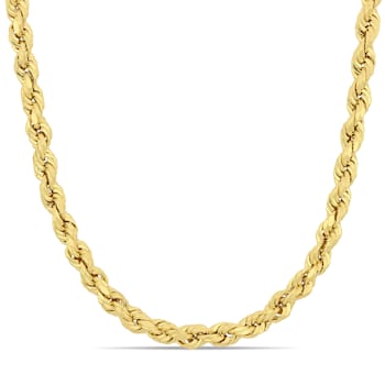 22 Inch Rope Chain Necklace in 14k Yellow Gold (5 mm)