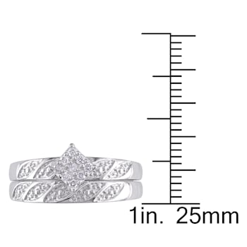 1/10 CT TW Diamond Bridal Set in Sterling Silver