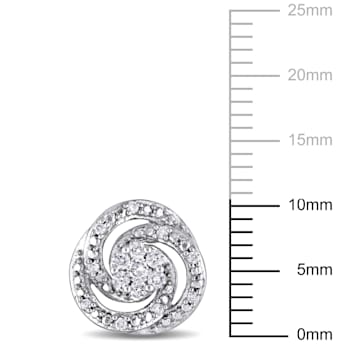 1/4 CT TW Diamond Swirl Stud Earrings in 10k White Gold