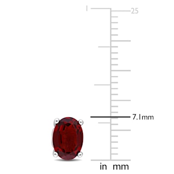 1 7/8 CT TGW Oval Garnet Stud Earrings in Sterling Silver