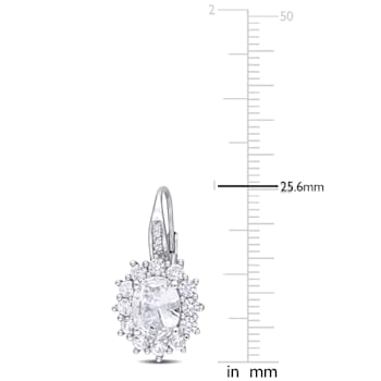 8.00ctw Created White Sapphire and Diamond Accent Floral Halo Earrings
in Sterling Silver