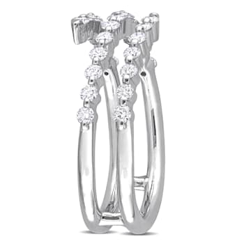 1/2 CT TW Diamond Coil Ring in Platinum