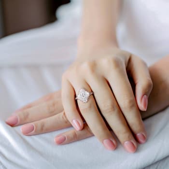 2 3/8 CT TGW Created White Sapphire Floral Ring in Sterling Silver