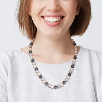 7.5-8MM Multi-Color Freshwater Cultured Pearl Necklace, Earrings &
Bracelet Set in Sterling Silver