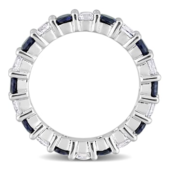 3 1/2 CT TGW Created Blue and White Sapphire Full Eternity Ring in
Sterling Silver