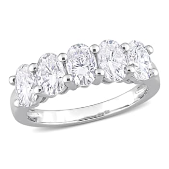 2-1/2 CT DEW Created Moissanite Semi Eternity Ring in 10K White Gold