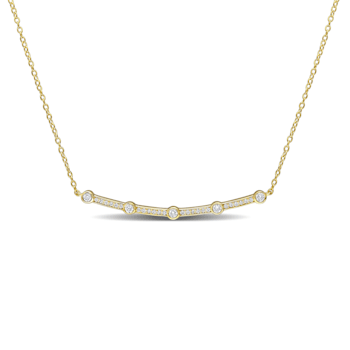 1/3 CT TGW Lab Grown Diamond Bar Pendant with Chain in 18K Yellow Gold
Plated Sterling Silver