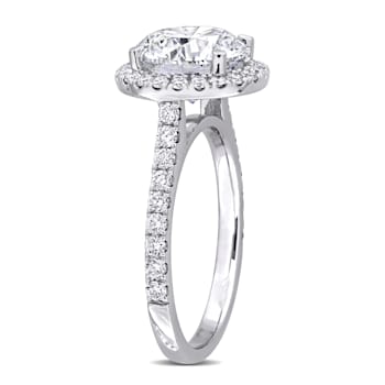 3 5/8 CT TW Lab-Grown Diamond Halo Engagement Ring in 14K White Gold