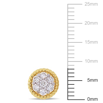 1/2 CT TW Diamond Floral Stud Post Earrings in 14k Yellow Gold