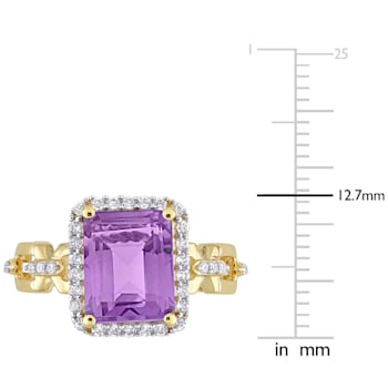 3 1/2 CT TGW  Multi-Gemstones and Diamond Accent Link Ring in Yellow
Plated Sterling Silver