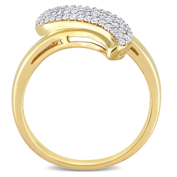 3/8ctw Diamond Ring in 18K Yellow Gold Over Sterling Silver