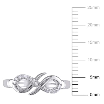 Diamond Infinity Ring in Sterling Silver