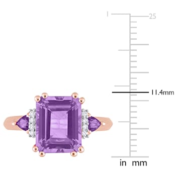 3 1/3 CT TGW Multi-Gemstones and Diamond Accent Ring in Rose Gold Plated
Sterling Silver