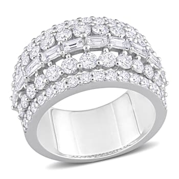 2 4/5 CT TW Diamond Multi-Row Semi-Eternity Ring in 14K White Gold