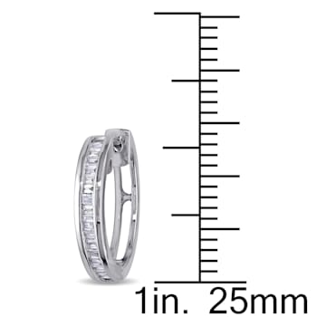 1/4 CT TW Diamond Hoop Earrings in Sterling Silver